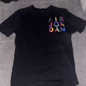 Jordan Black Multicolor Logo Short Sleeve Tee